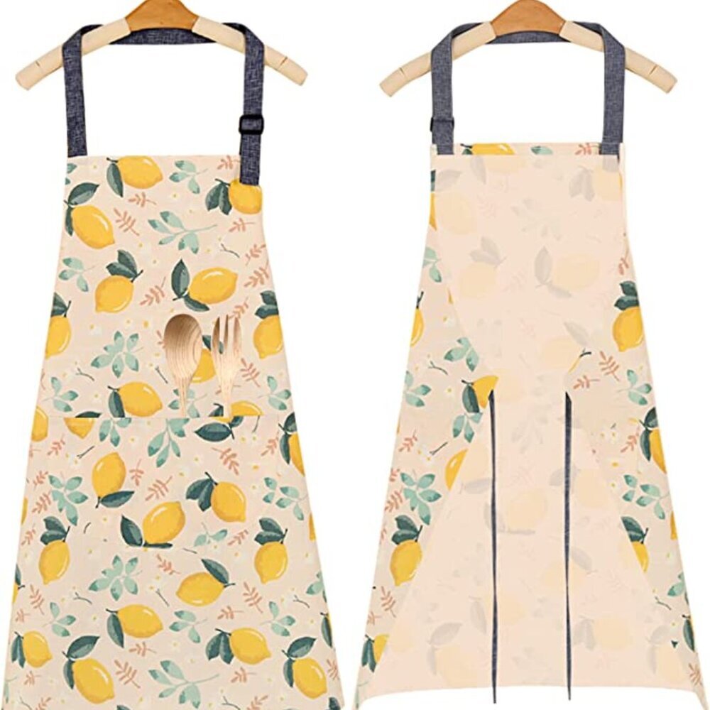 Adjustable Apron with Pockets for Women 2kind, Canvas Chef Kitchen Aprons - Picture 3 of 7